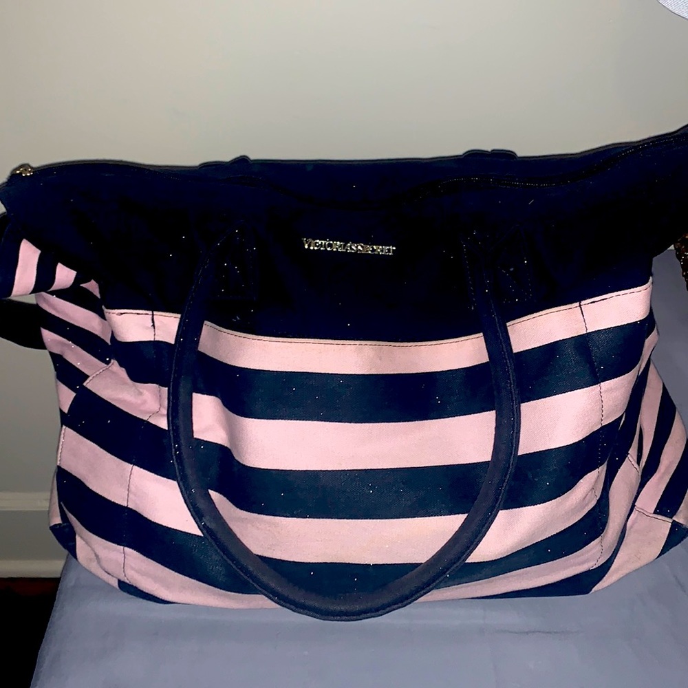 Victoria’s Secret Striped Overnight Bag